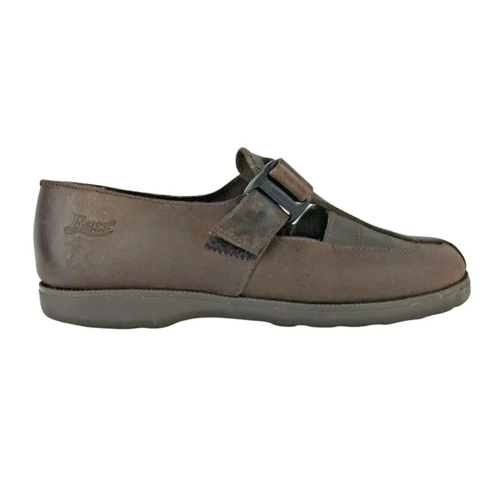 Bass Womens Brown Leather Closed Toe T Strap Casual Loafer Shoes Size US 6.5 M